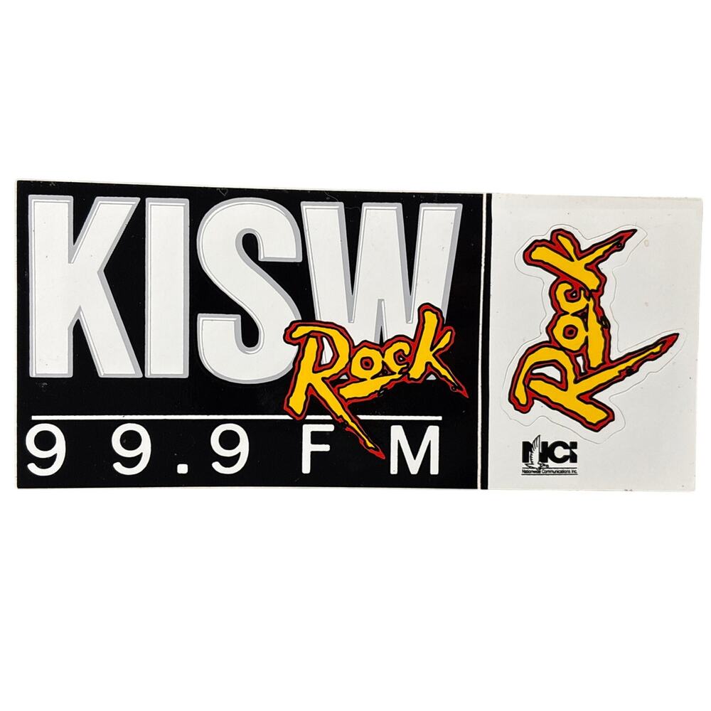 Vtg 1992 Rock KISW 99.9 FM Seattle PNW radio station sticker un-used